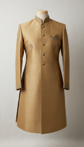 Sherwani in Old Gold Silk